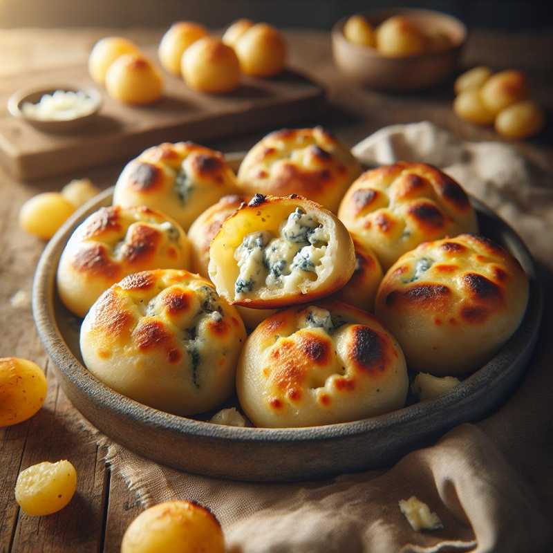 Focaccine di patate ripiene di gorgonzola