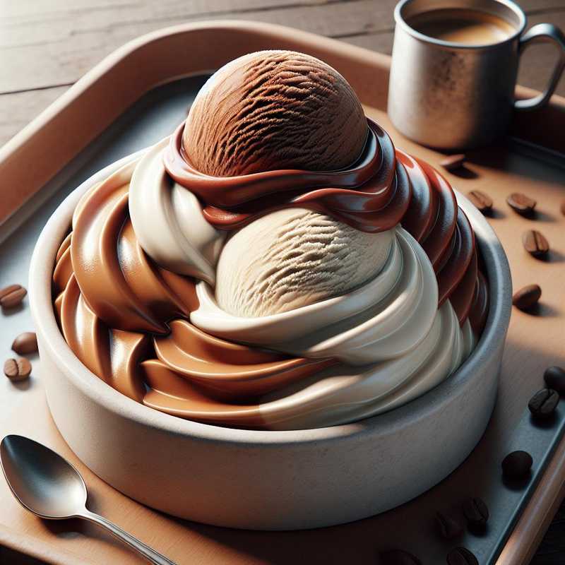 Cream and coffee ice cream