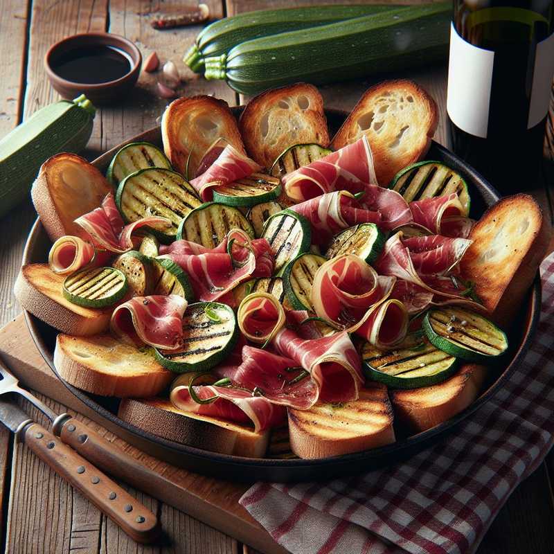 Bruschette zucchine e bresaola