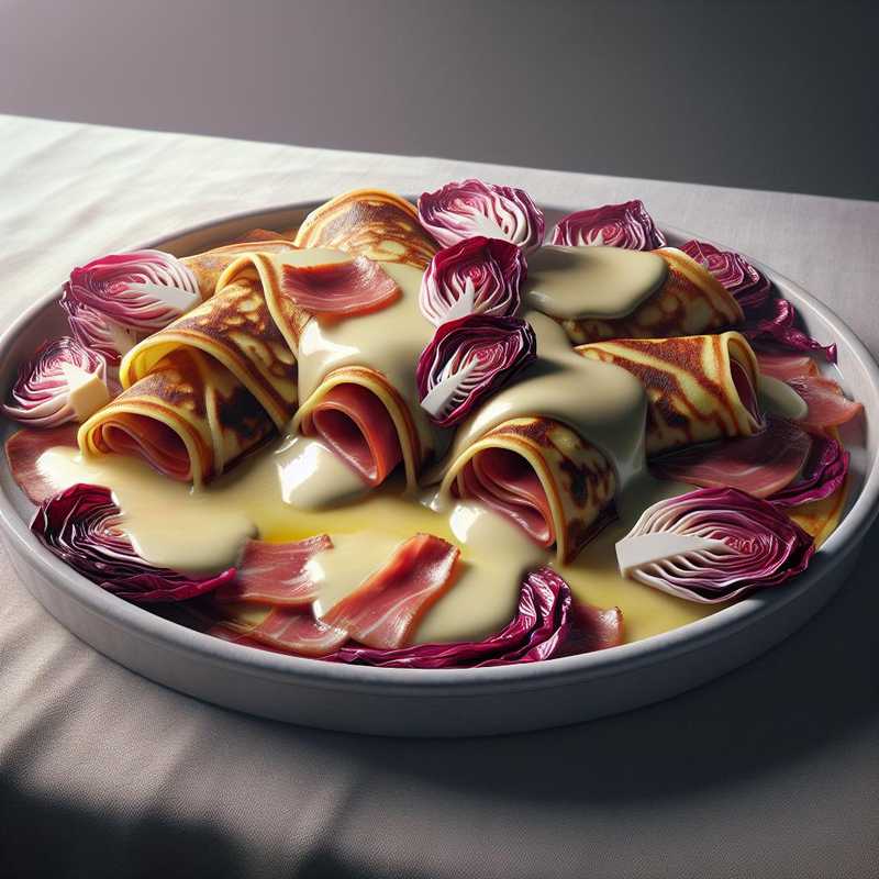 Crespelle speck radicchio e fontina