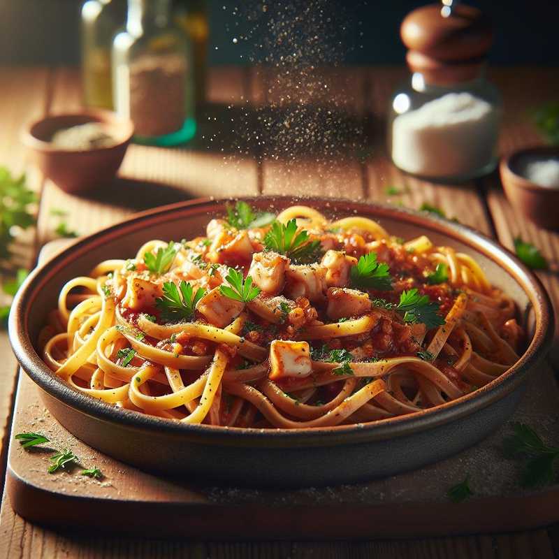 Linguine al ragu' di coda di rospo