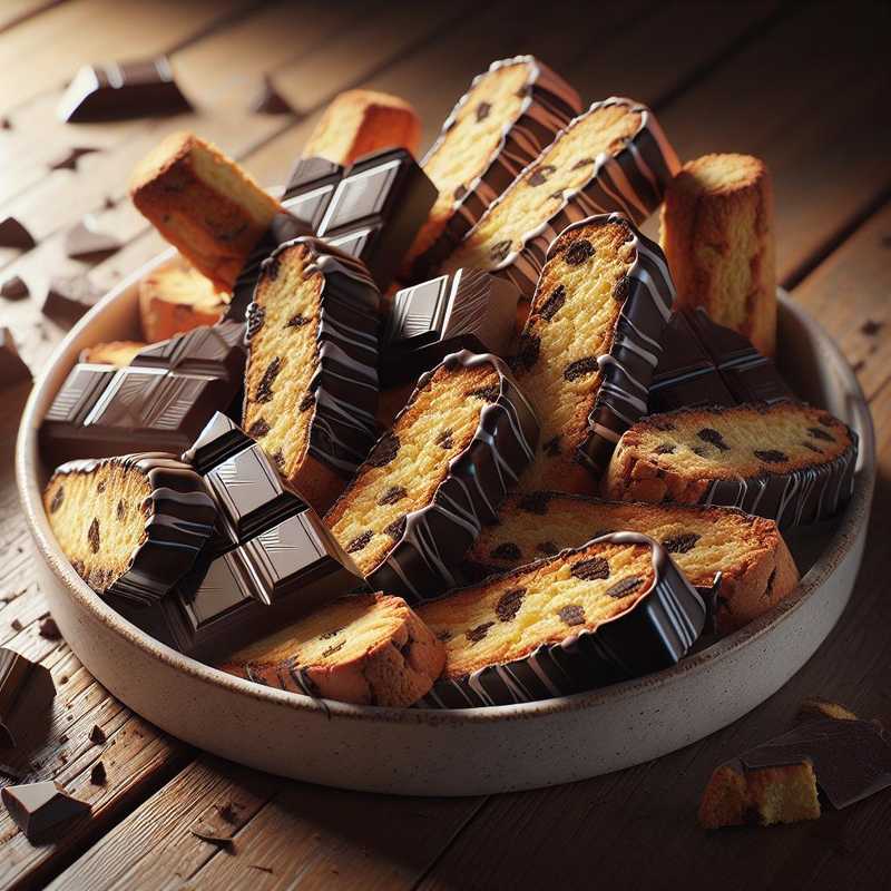 Biscotti al cocco ricoperti di cioccolato