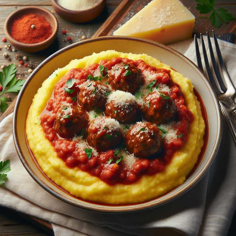 Polenta con polpette al sugo