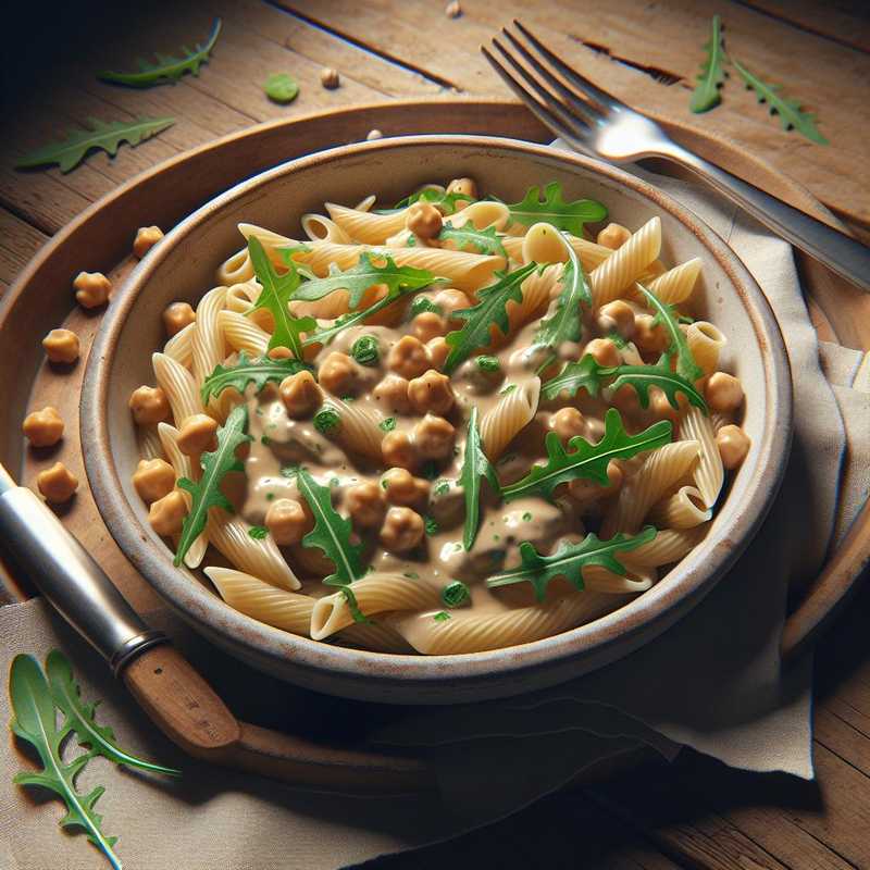 Pasta with Chickpea Cream and Arugula