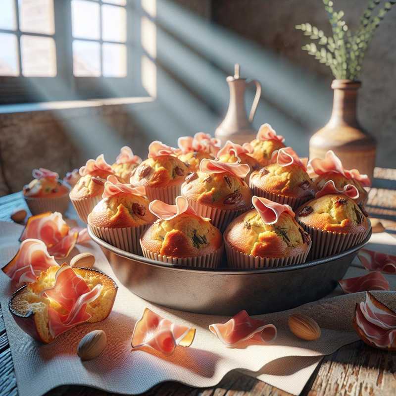 Muffin salati con prosciutto crudo