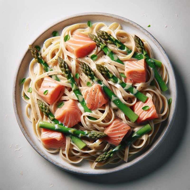 Pasta con salmone affumicato e asparagi