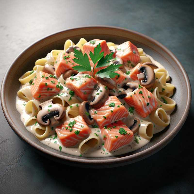 Pasta salmone e funghi