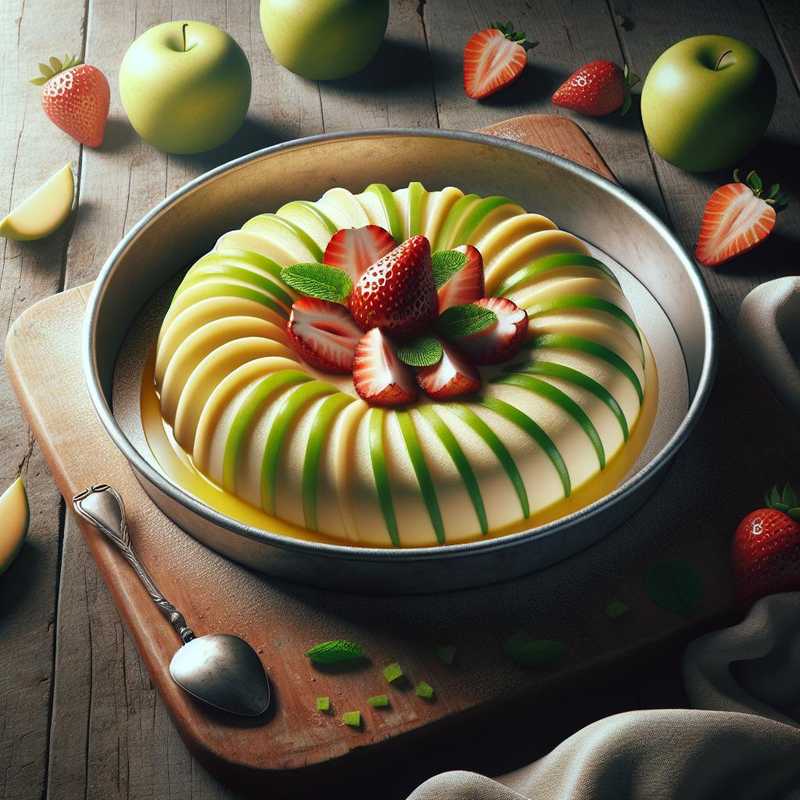 Lemon Bavarian Cream, Green Apple, and Strawberries