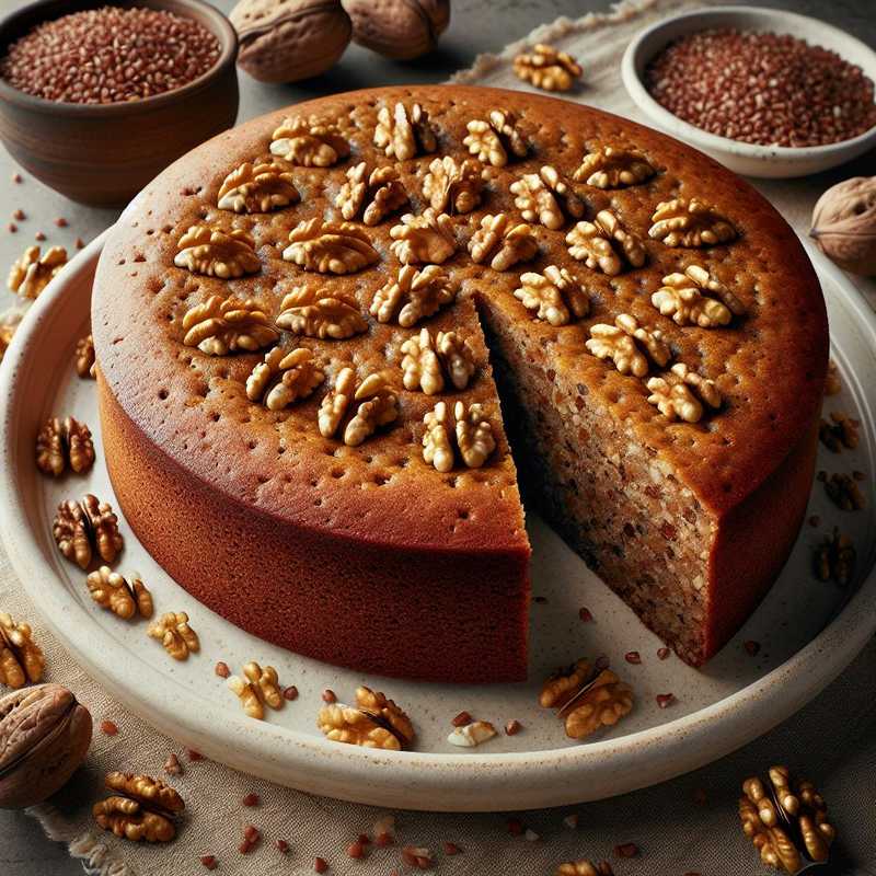 Whole Buckwheat and Walnut Cake