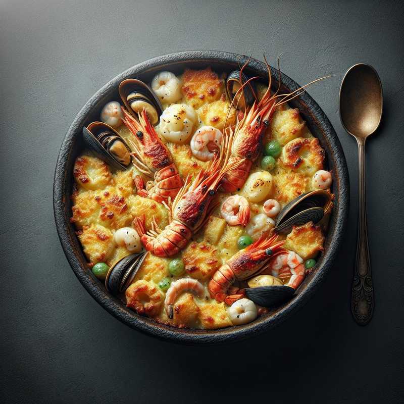 Misto frutti di mare in forno al gratin