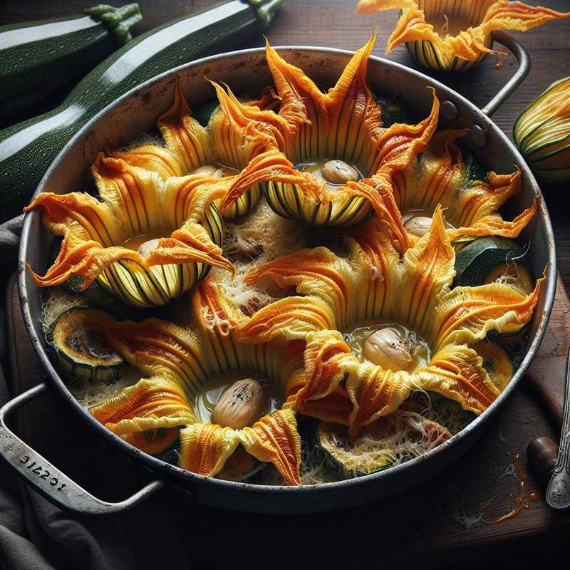 Fiori di zucca al forno