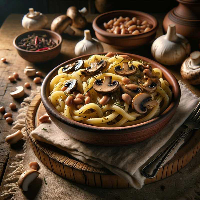 Pasta with Mushrooms and Beans