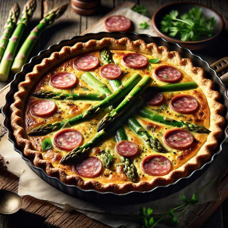 Quiche agli asparagi e mortadella