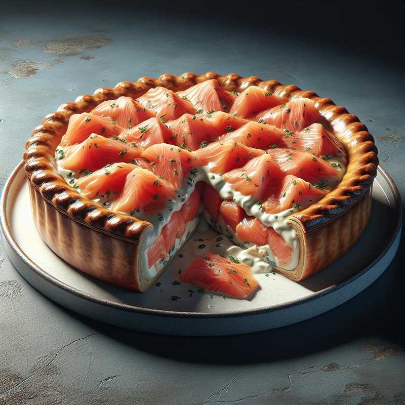 Torta salata con salmone affumicato