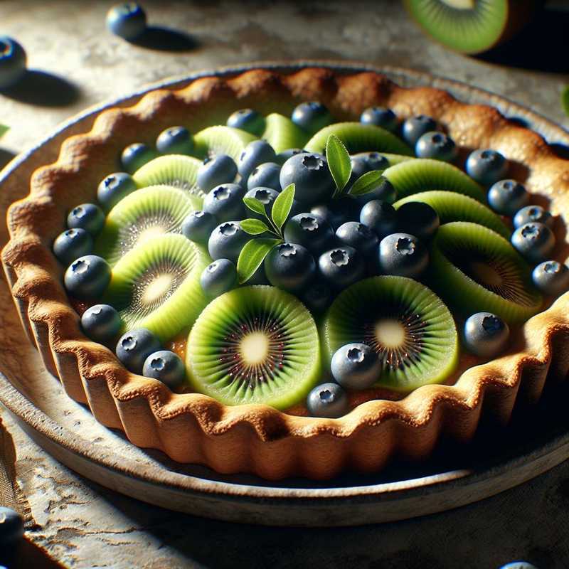 Crostata di kiwi e mirtilli