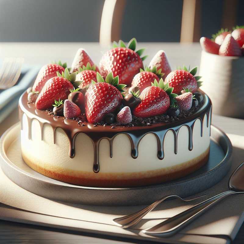 Cheesecake fragole e cioccolato