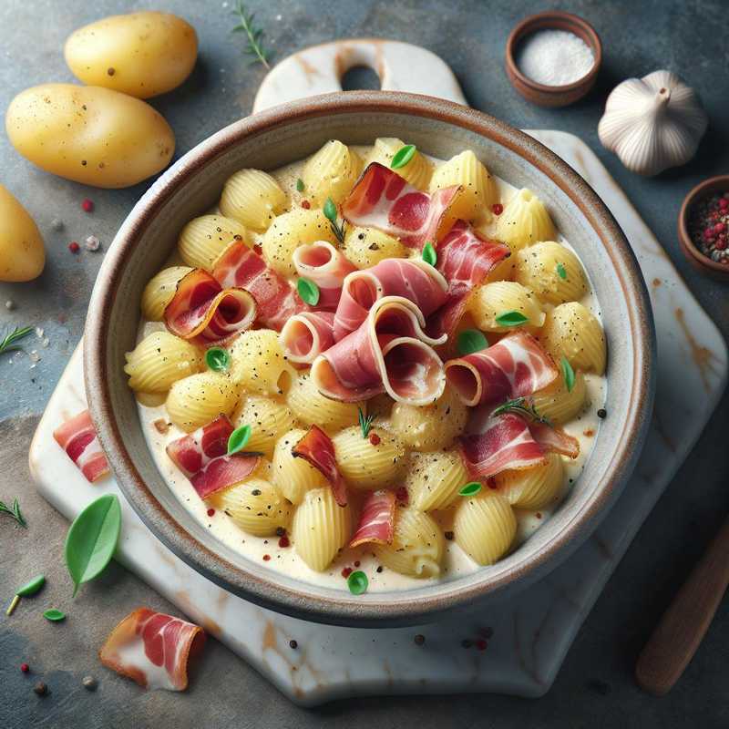 Pasta with Potato Cream and Speck