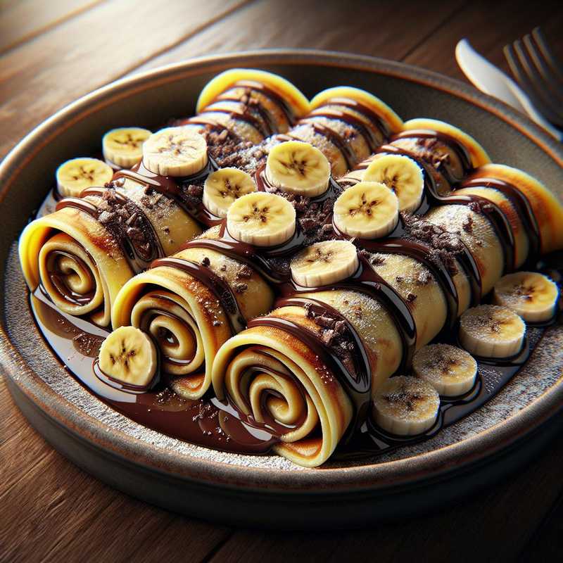 Rotolini di banana e cioccolato