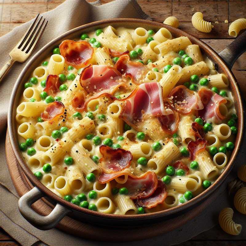 Baked Pasta with Ham and Peas