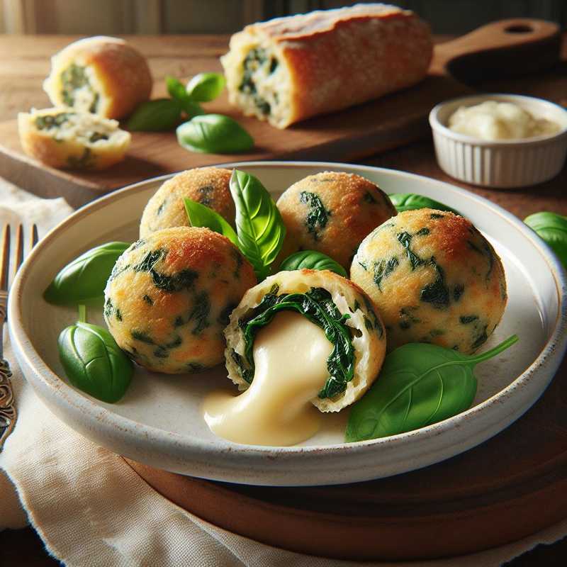 Polpette di patate e spinaci con provola