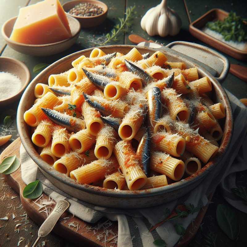 Paccheri with anchovies and Pecorino