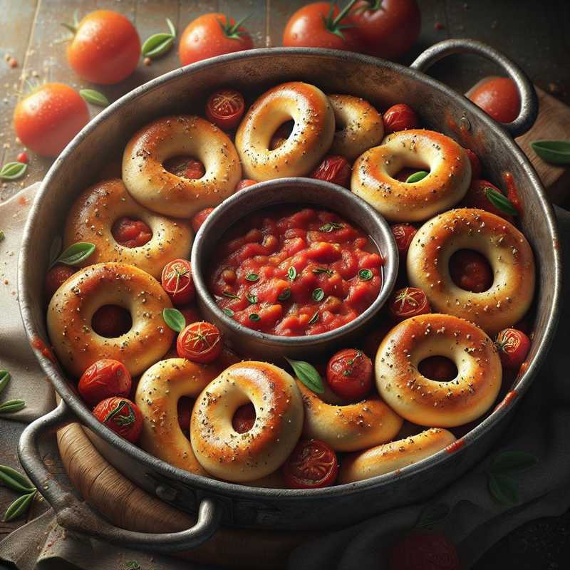 Taralli alla pizzaiola con pomodoro e origano