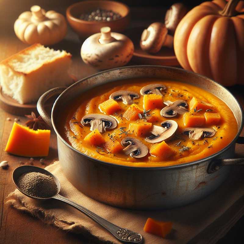 Vellutata di zucca e funghi