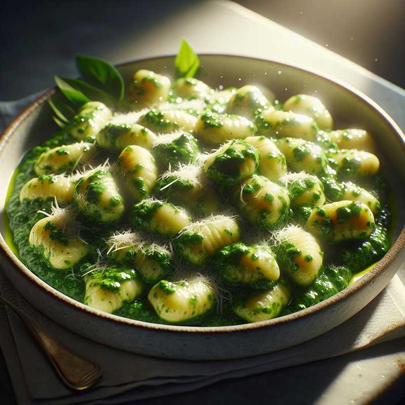 Gnocchi con pesto di erbette