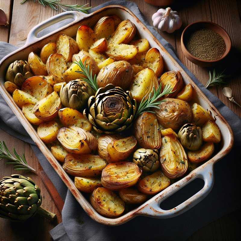 Patate e topinambur al forno