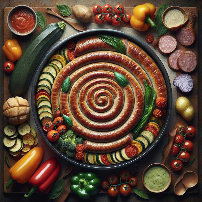 Ruota di luganega con verdure al forno