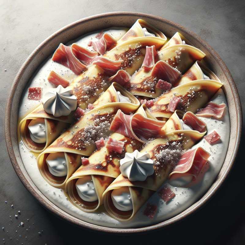 Crespelle with ricotta and speck