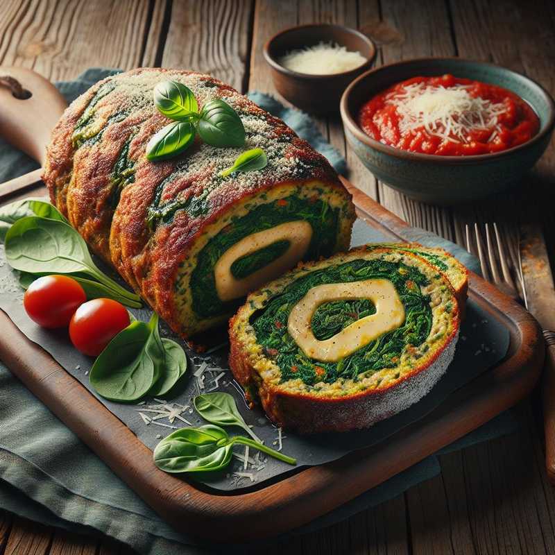 Polpettone ripieno di spinaci e caciocavallo