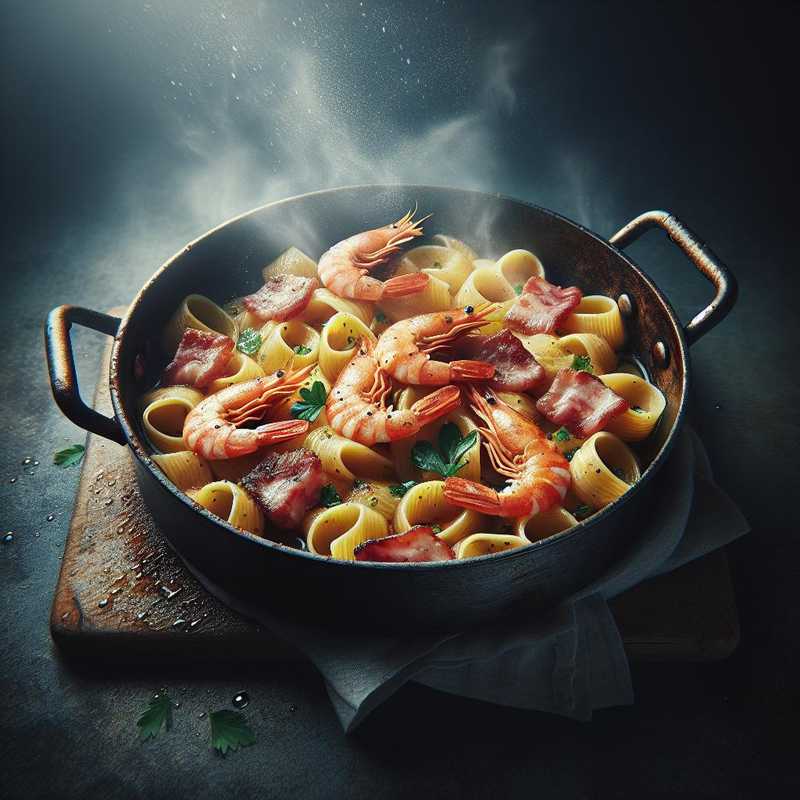 Paccheri gamberi e guanciale