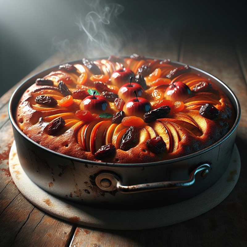 Dried fruit apple cake