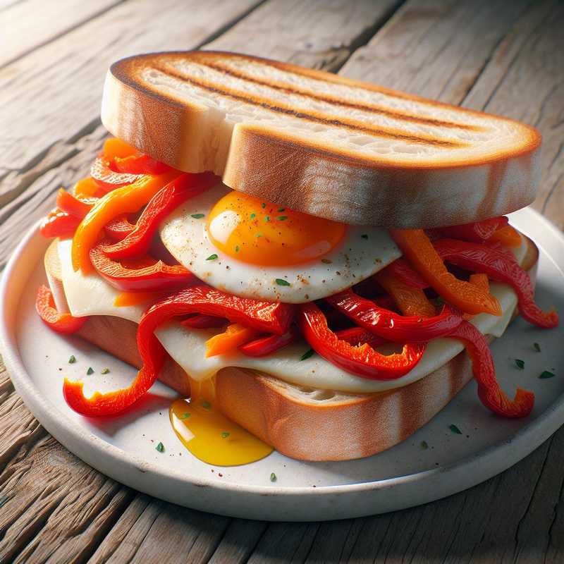 Sandwich with Peppers and Eggs