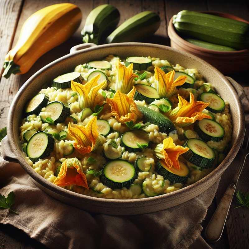 Orzotto with Zucchini and Squash Blossoms