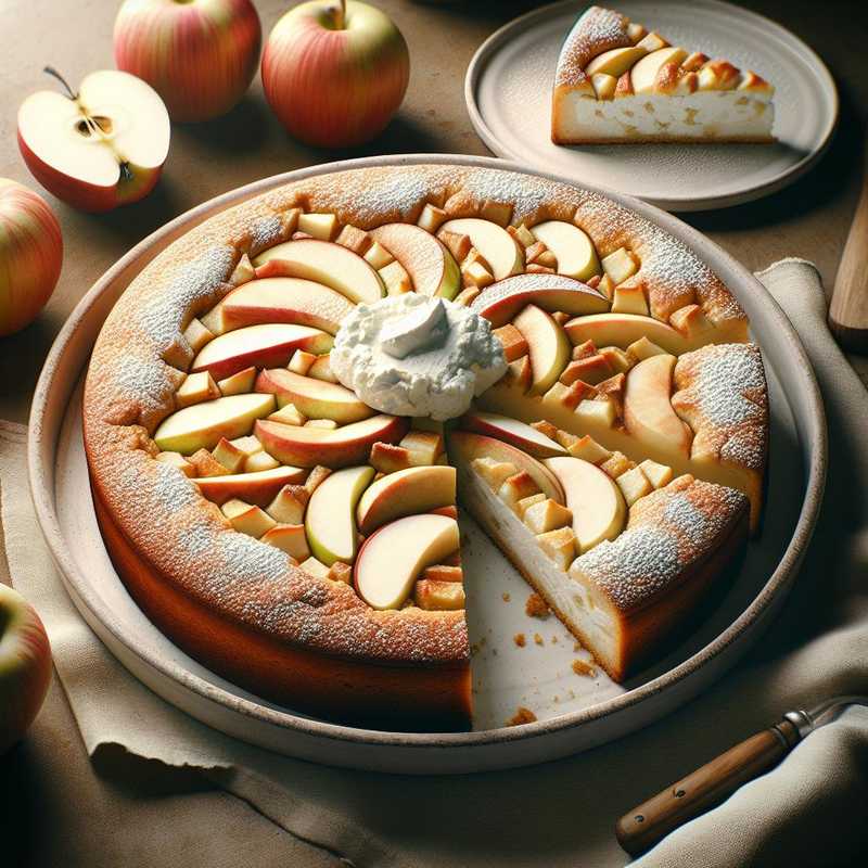 Apple Cake with Whole Wheat Flour and Ricotta