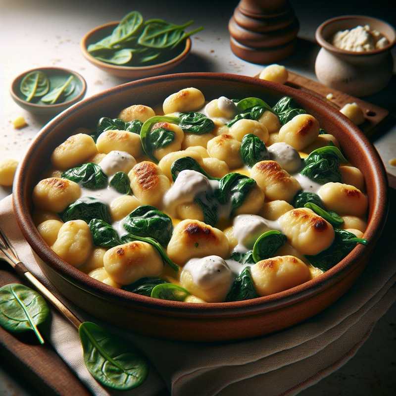 Gnocchi con stracchino e spinaci