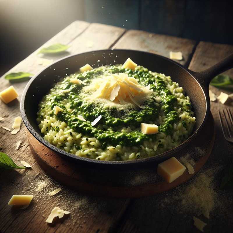 Risotto al pesto di zucchine e caprino