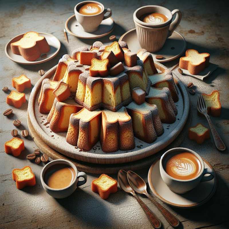 Bicchierini di pandoro e caffè