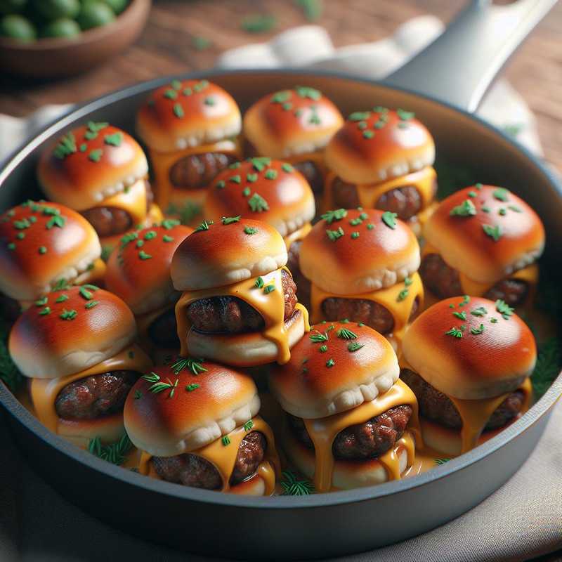 Aromatic mini burgers with cheese