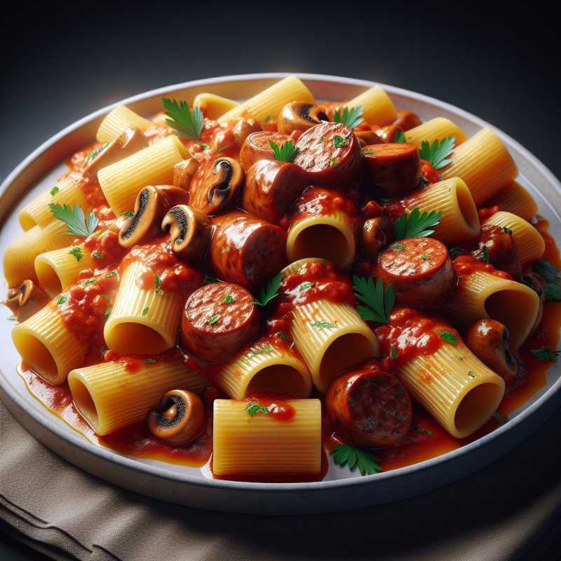 Paccheri ripieni con salsiccia e funghi