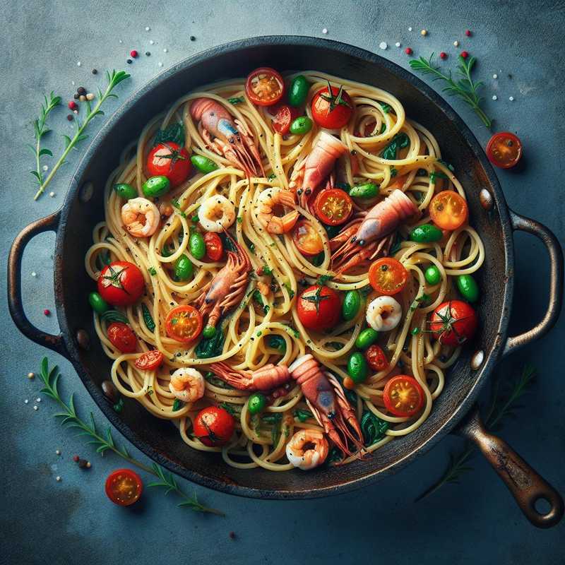 Spaghetti with squids and cherry tomatoes