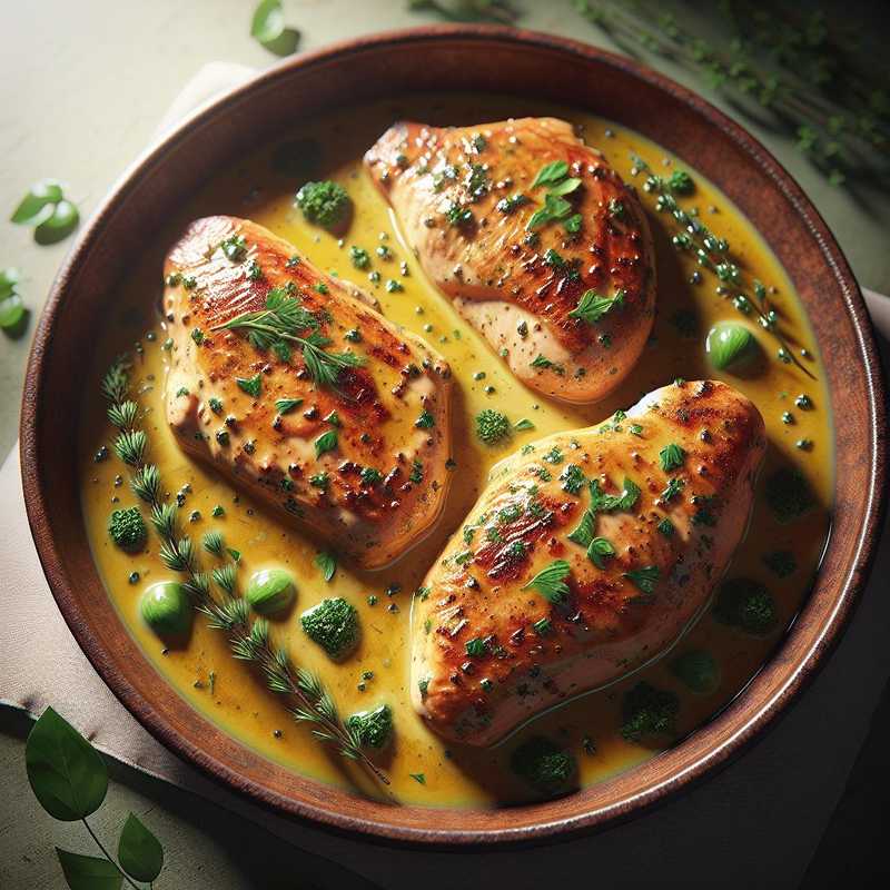 Chicken Breasts with Mustard and Aromatic Herbs