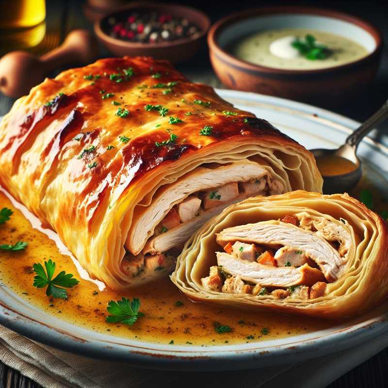 Strudel di pollo affumicato