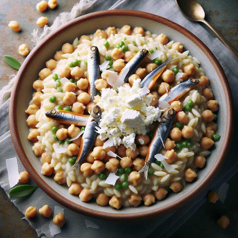 Orzotto ai ceci, alici e ricotta salata