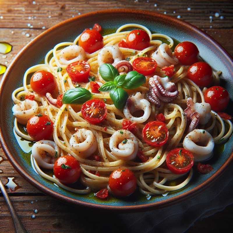 Linguine con Calamari e Pomodorini