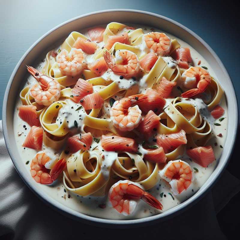 Pappardelle with Shrimp, Cream, and Smoked Salmon