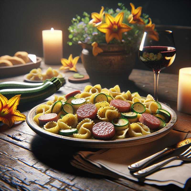 Cavatelli with Sausage and Zucchini Flowers