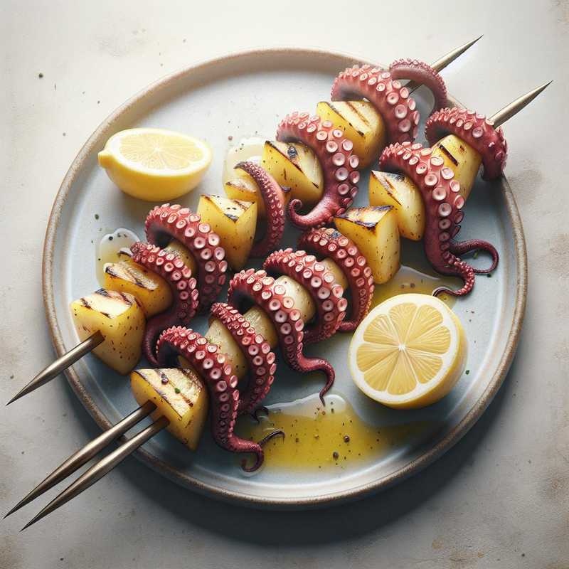 Octopus and Potato Skewers